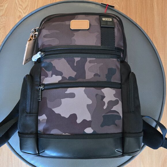 TUMI Parrish Laptop Backpack Ballistic Nylon Leather Khaki Camo (Unisex) - Picture 2 of 16